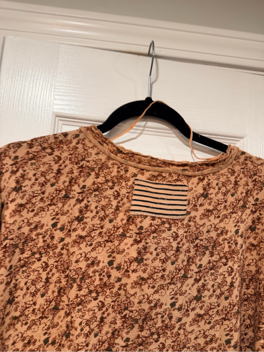 NWOT Free People We The Free Size S Floral Stripe Henley Top Long Sleeve Boho - Picture 6 of 12